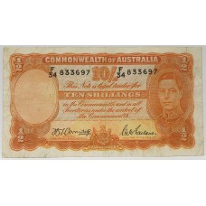 AUSTRALIA 1942 . TEN 10 SHILLINGS BANKNOTE
